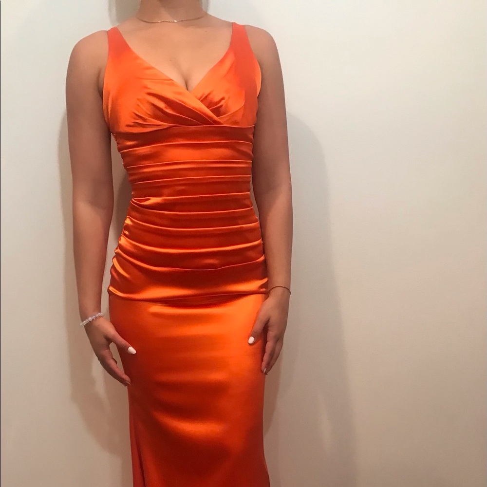 Formal satin evening gown